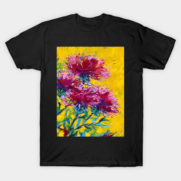 Thistles on Gold Scottish Thistle T-Shirt by EveiArt